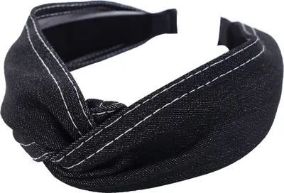 Produktbild von axy Haarreif Damen Haarreifen mit Ziernähten und Twist-Knoten Jeansoptik Haarschmuck HR34b-Stil A