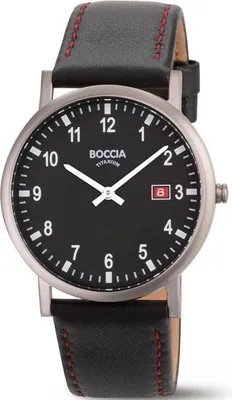 A close-up studio shot of a Boccia Titanium watch.