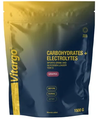 Produktbild von Vitargo Carbohydrates + Electrolytes (1500g) Grapes - Intra- & Post-Workout - Post-Workout
