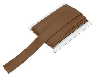 Satin-Schrägband, doppelt gefaltet, 13/16 Zoll x 6 Yard, Kaffee