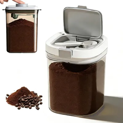 Immagine prodotto di Omgoods - Contenitori ermetici per caffè da 1300 ml, con coperchio e cucchiaino