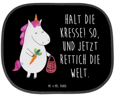 Produktbild von Mr. & Mrs. Panda Auto Sonnenschutz Einhorn Gemüse - Schwarz - Geschenk, Autosonnenschutz, Unicorn, Einhörner, Wochenmarkt, Sonnenblende, Biomarkt, Fürs