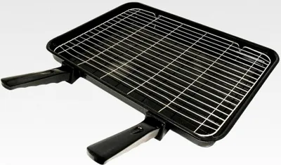 Produktbild von Große Grillpfanne mit Rost und zwei abnehmbaren Griffen, kompatibel mit Belling-Ofenherden, 415 x 300 mm