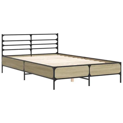 Produktbild von Bettgestell Sonoma-Eiche 120x190 cm Holzwerkstoff und Metall