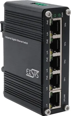 Zdjęcie produktu dla EXSYS GmbH Mini 5-Port Ethernet PoE Switch - 5*10/100/1000Tx (EX-62020POE)