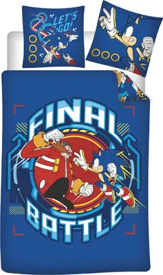 Produktbild von Sonic The Hedgehog dwustronny komplet pościeli 135 x 200 cm 100% bawełna