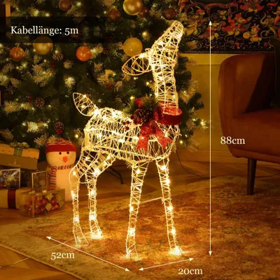 Obrázek produktu pro Předsvícený vánoční sob, 50 LED, venkovní sloupky