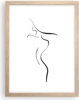 Produktbild von Gerahmtes Poster - Rahmen in heller Eiche - Minimalismus Frau Hut - 30x40 cm - Wand Bild - Wanddeko - Wandbilder - Kunstposter - Wandposter - Bilderrahmen - Bilder - Kunstdruck - P2NPA30x40-4908