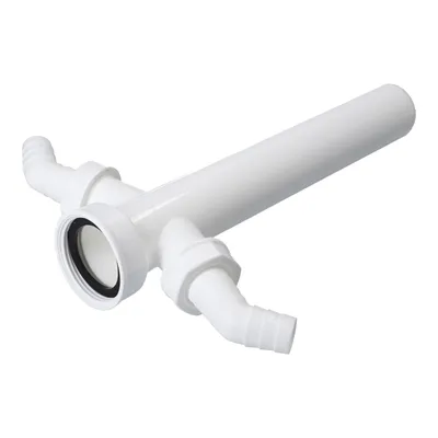 Produktbild von Verstellrohr 1 1/2"x40mmØ mit 2 Geräteanschlüssen für Spülbeckensiphon