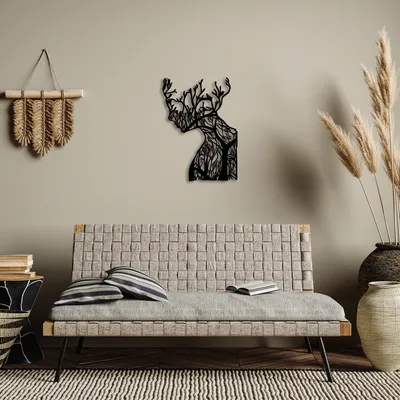 Produktbild von Wallity, Tree- SKL2384, Schwarz, Sonstige Wohndekorationen, 28 x 38 cm, 100% Metall (Dicke: 1