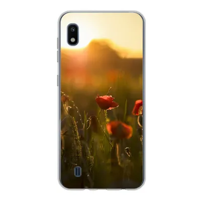 Produktbild von MuchoWow® Handyhülle Schutzhülle Hülle für Samsung Galaxy A10 Mohn - Sonnenuntergang - Gold Silikon Softcase Handy Hülle - Schutzhülle
