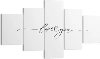 Produktbild von Bild auf Leinwand - Leinwandbild - 5 Teile - Ich liebe dich handschriftlich - 125x70cm - Wand Bild - Wanddeko - Wandbilder - Leinwanddruck - Bilder - Wanddekoration - Leinwand bilder - EA125x70-4644
