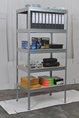 Produktbild von Metallregal mit MDF-Böden, 178 x 120 x 40 cm, 5 Regalböden, galvanisiert
