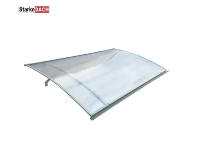 Produktbild von Vordach aus aluminium STARKEDACH L-160, Hellgrau, 160x100x25cm; mit 6mm polycarbonat beschichtung