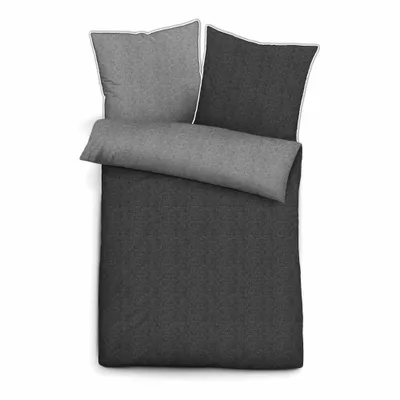 Immagine prodotto di biberna Melange-Flanell Bettwäsche Paspel Uni Titan 200x200 cm