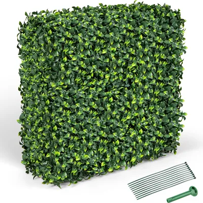 Produktbild von COSTWAY Künstliche Pflanzenwand, Kunstpflanzen bodenstehend, Künstliche Pflanzen als Raumteiler & Deko, mit realistischen PE-Blättern, 92x38x86cm