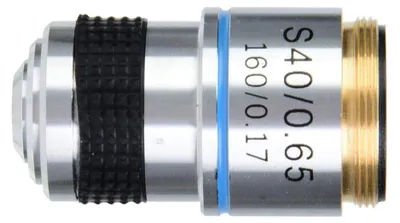 Mikroskop-Objektiv 40X, achromatisch, 185 mm, 160/0,17