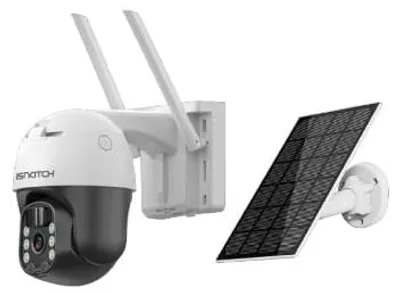 Zdjęcie produktu dla ISNATCH HeyCam Free+, zewnętrzna kamera Wi-Fi, zasilana bateryjnie, z panelem słonecznym, PT