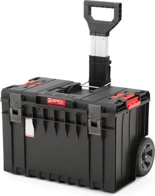 Produktbild von QBRICK® Werkzeugtrolley ONE | HxBxT 69x58,5x44cm | 50 Liter | Mit Deck- & Teleskopgriffe | Mit Klemmverschlüsse | Mit 2 Gummiräder | Metall | Schwarz | Werkzeugkoffer, Werkzeugwagen, Werkzeugkasten