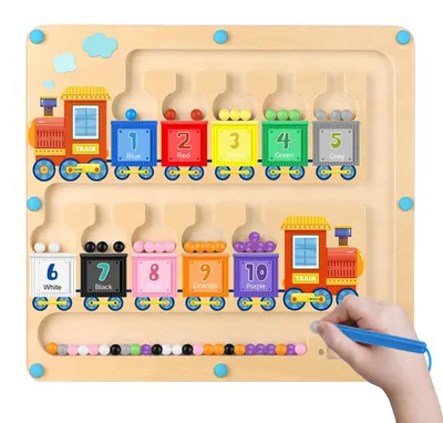 Produktbild von Solidchoice – Magnetisches Labyrinth, Montessori-Spielzeug – Fördert die Feinmotorik und das Farbverständnis