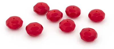 Produktbild von Vintageparts Facettierte Perlen Bambuskoralle Rot 8x5mm 8 Stück