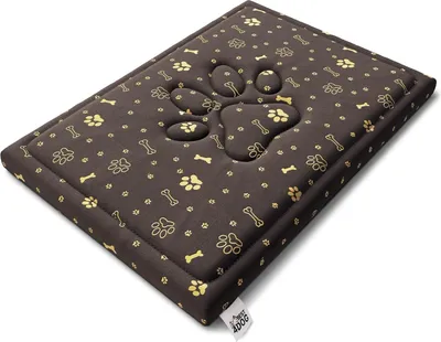 Produktbild von PUDDY Hundebett 70x60x5 cm Hundekissen Hundesofa Hundematte Katzenbett Rutschfest Waschbar wasserfest Braun/Gold