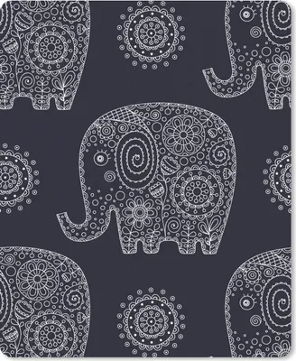 Produktbild von MuchoWow® Mauspad Mousepad Muster - Elefant - Blumen 30x40 cm - Mousepads - Maus Mat - Pad - Mausunterlage - Mausmatten