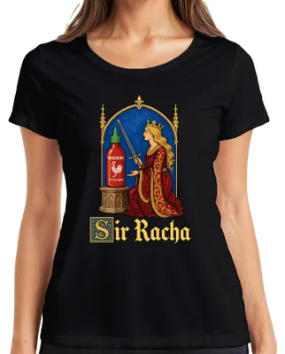 Productafbeelding van "Sir Racha Sriracha Hot Sauce Koningin Zwaard" - Vrouwent-shirt, zwart, maat S