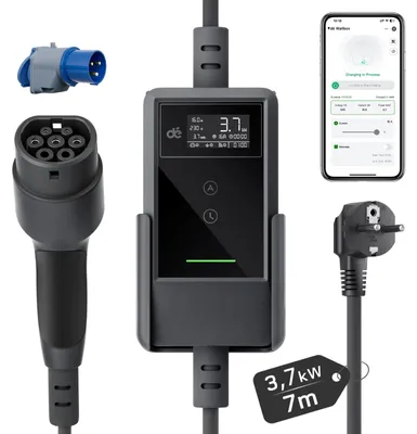 Obrázek produktu pro Nabíječka pro elektromobily typu 2 - nabíječka pro elektromobily - nabíjecí kabel - mobilní nabíječka - rychlé nabíjení - kabel o délce 7 metrů