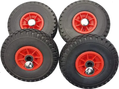 Produktbild von 4 Stück PolyurethanSackkarrenräder mit 25 mm Nabe für Bollerwagen und Sackkarren