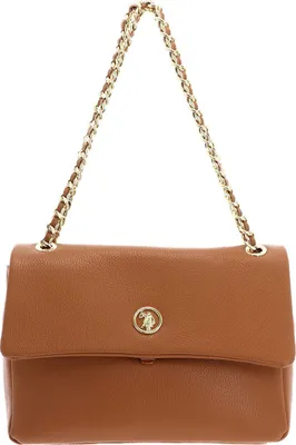 Produktbild von U.S. POLO ASSN. Leder Schultertasche Arlington Flap Crossbody Bag Light Tan hellbraun
