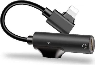 Obrázek produktu pro 2D68-2 2 in 1 Adaptér audio kabelu Lightning na Dual Earphone 0.9 Black