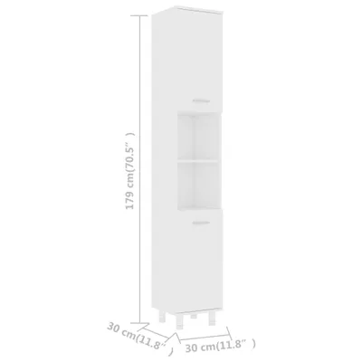 Produktbild von The Living Store Badezimmerschrank Weiß 30x30x179 cm Holzwerkstoff