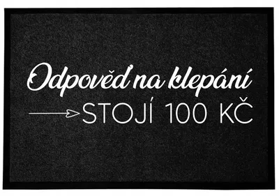 Obrázok produktu pre TabPrint Čierna Rohožka Klopať Vtipná Dekorácia 60x40 cm