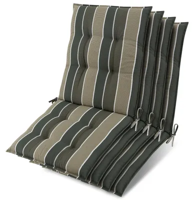 Immagine prodotto di Beautissu, set da 4 cuscini per poltrona bassa Sun-NL 100x50x8 cm a righe verdi