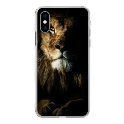 Produktbild von MuchoWow® Handyhülle Schutzhülle Hülle für iPhone X Löwe - Licht - Porträt Silikon Softcase Handy Hülle - Handyhülle