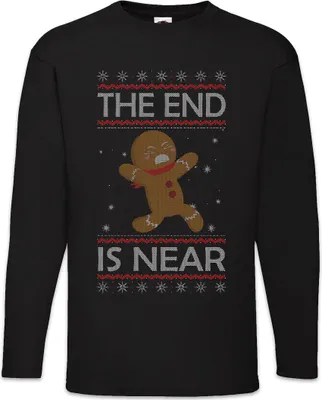 Produktbild von Urban Backwoods Christmas Ginger Bread Man, Langarm T-Shirt, Farbe: Schwarz, Größe: 4XL