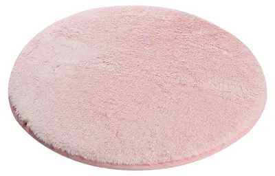 Produktbild von Imitierter Kaninchen-Plüschteppich, einfarbig, runder Fußteppich, flauschig, zottelig, runder Teppich für Wohnzimmer und Sofa