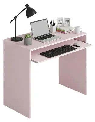 Produktbild von Dmora Schreibtisch Ajeje 90x54x79h cm Rosa, mit Regal und Tischplatte aus edlem Holz