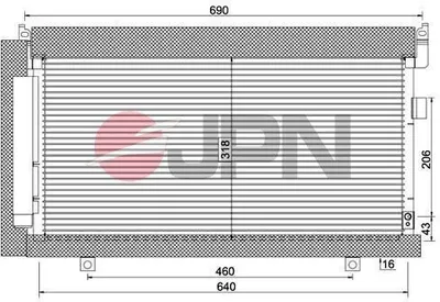 Produktbild von JPN 60C9132-JPN Kondensator Klimaanlage Klimakondensator für SUBARU FORESTER (SJ) +Trockner