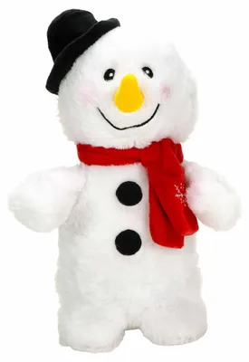 Produktbild von Lustiger Plüsch-Schneemann, Weihnachtsfigur die tanzt und dabei "Jingle Bells" auf Sensor-Knopfdruck singt, Batteriebetrieb mit An-/Aus-Kippschalter