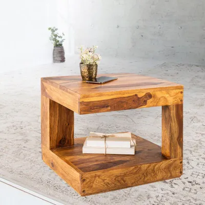 Produktbild von Puristischer Couchtisch SHIVA 45cm Massivholz Palisander