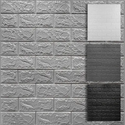Produktbild von HEXIM 3D Wandpaneele selbstklebend 1qm / 2 Stück, Steinoptik XPE Kunststoff Ziegel Tapeten 77x70 cm