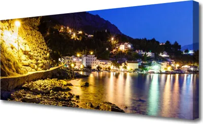 Produktbild von Tulup Leinwand-Bilder 125x50 Wandbild Canvas Kunstdruck Gebirge Strand Landschaft