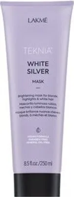 Produktbild von Lakmé Teknia White Silver Mask neutralisierende Haarmaske für platinblondes und graues Haar 250 ml