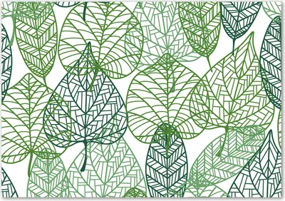 Produktbild von Tulup® Leinwandbild - 100x70 cm - Wandkunst - Drucke auf Leinwand - Leinwanddruck  - Blumen & Pflanzen - Grün - Blätter Muster