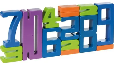Zdjęcie produktu dla EDUPLAY 120780 Klocki konstrukcyjne 1-10 w 4 kolorach, niektóre cyfry w zestawie kilka razy, wielokolorowe, 17 elementów (1 zestaw)