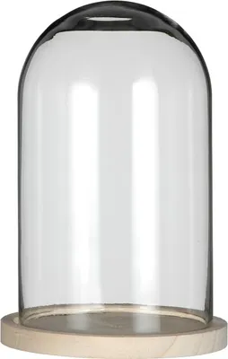 Produktbild von Glasdom mittel mit Holzfuß Ø14cm Höhe 21cm