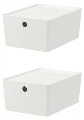 Produktbild von IKEA KUGGIS Aufbewahrungsbox mit Deckel, weiß, 26x35x15 cm