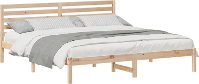 Immagine prodotto di vidaXL Struttura letto con testiera marrone 180 x 200 cm in legno di pino massiccio